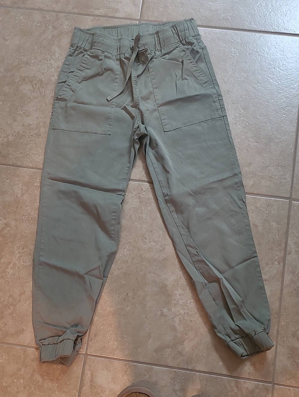 Women's Olive Drawstring Jogger Pants